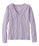 L.L.Bean Women's Vista Camp V-Neck Pocket Tee, Long-Sleeve NEW|CLOTHING