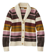 L.L.Bean Women's Signature Original Cotton Sweater, Shawl Cardigan Stripe NEW|CLOTHING