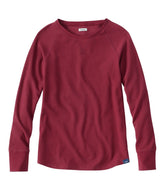 L.L.Bean Women's Unshrinkable Mini-Waffle Tee, Long-Sleeve Crewneck CLOTHING|SALE