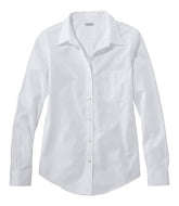 L.L.Bean Women's Wrinkle-Free Pinpoint Oxford Shirt, Long-Sleeve Relaxed Fit CLOTHING