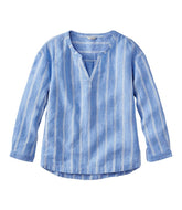 L.L.Bean Women's Premium Washable Linen Shirt, Splitneck Stripe CLOTHING|SALE