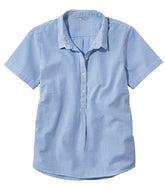 L.L.Bean Women's Vacationland Seersucker Shirt, Short-Sleeve Popover Stripe CLOTHING|SALE