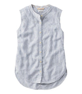 L.L.Bean Women's Signature Linen-Blend Button-Front Shirt, Sleeveless CLOTHING