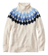 L.L.Bean Women's Cotton Ragg Sweater, Funnelneck Pullover Fair Isle CLOTHING|SALE