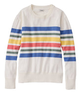 L.L.Bean Women's Cotton/Cashmere Sweater, Crewneck Stripe CLOTHING|SALE