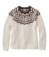 L.L.Bean Women's Bean's Classic Ragg Wool Sweater, Crewneck Fair Isle CLOTHING|SALE