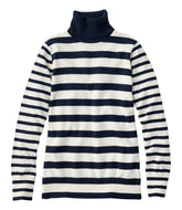 L.L.Bean Women's Cotton/Cashmere Sweater, Turtleneck Stripe CLOTHING|SALE