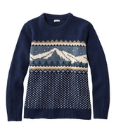 L.L.Bean Women's Bean's Classic Ragg Wool Crewneck Intarsia Sweater CLOTHING|SALE