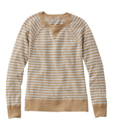 L.L.Bean Women's Organic Cotton Slub Sweater, Crewneck Stripe CLOTHING|SALE