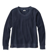 L.L.Bean Women's Birchwood Brushed Waffle Top, V-Neck CLOTHING