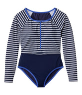 L.L.Bean Women's Coastal Essentials Swimwear, Long-Sleeve Tanksuit Print CLOTHING