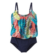 L.L.Bean Women's Shaping Swimwear, Blouson Tanksuit Print CLOTHING|SALE