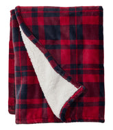 L.L.Bean Wicked Plush Sherpa Throw, Plaid HOME GOODS
