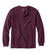 L.L.Bean Men's Unshrinkable Mini-Waffle Henley, Long-Sleeve Traditional Fit CLOTHING|SALE