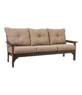 L.L.Bean All-Weather Patio Sofa with Textured Cushions, Mahogany HOME GOODS