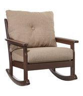 L.L.Bean All-Weather Patio Rocker with Textured Cushion, Mahogany HOME GOODS