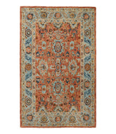 L.L.Bean Single Border Terracotta Wool Tufted Rug HOME GOODS
