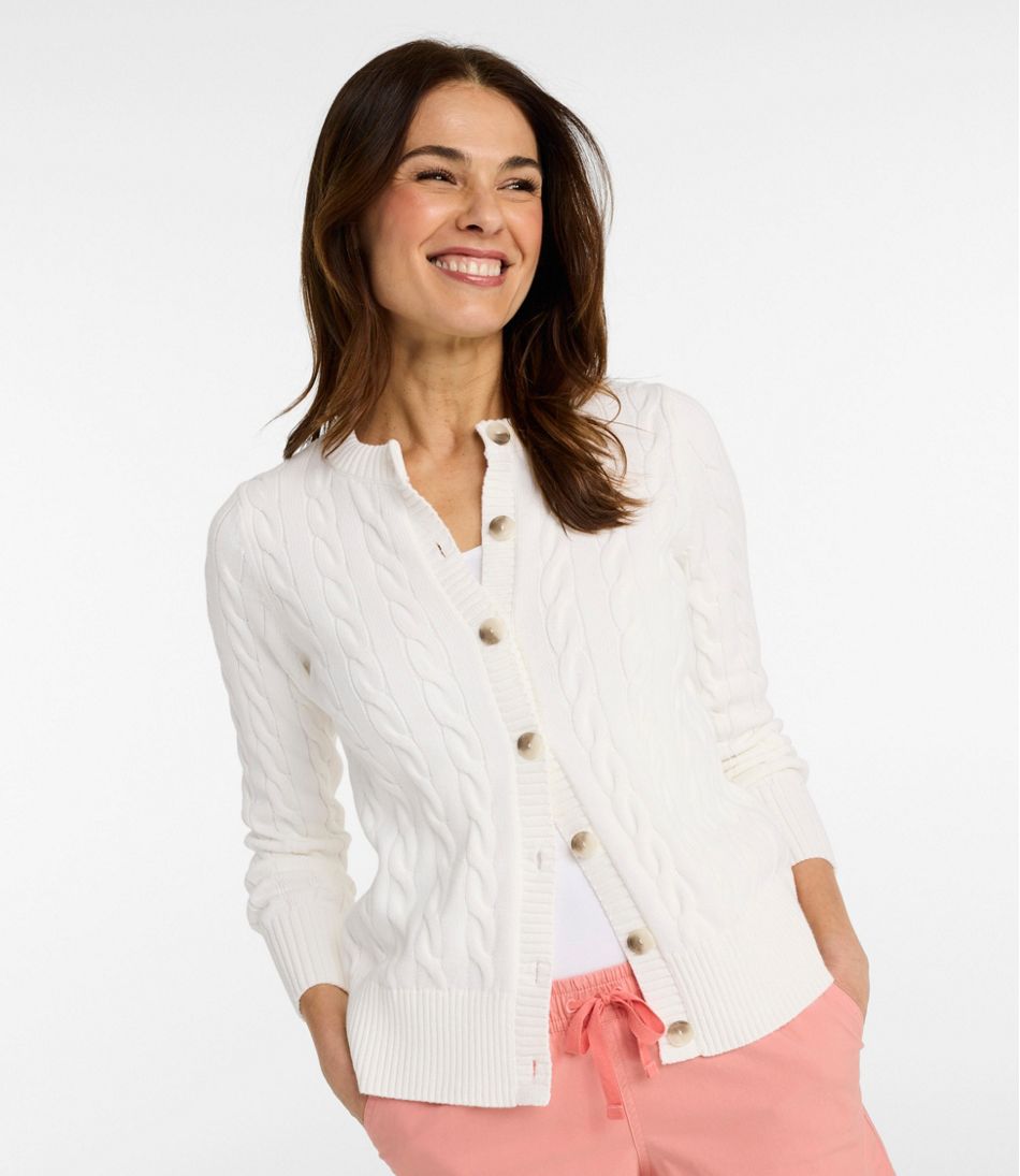 L.L.Bean Women's The Original Double L® Sweater, Cable Cardigan NEW|CLOTHING