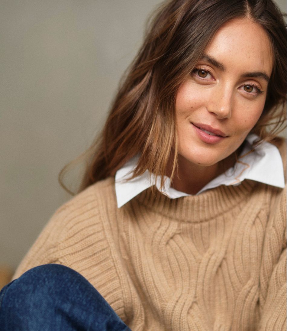 L.L.Bean Women's Signature Premium Cashmere Cable Sweater, Crewneck NEW|CLOTHING|SALE