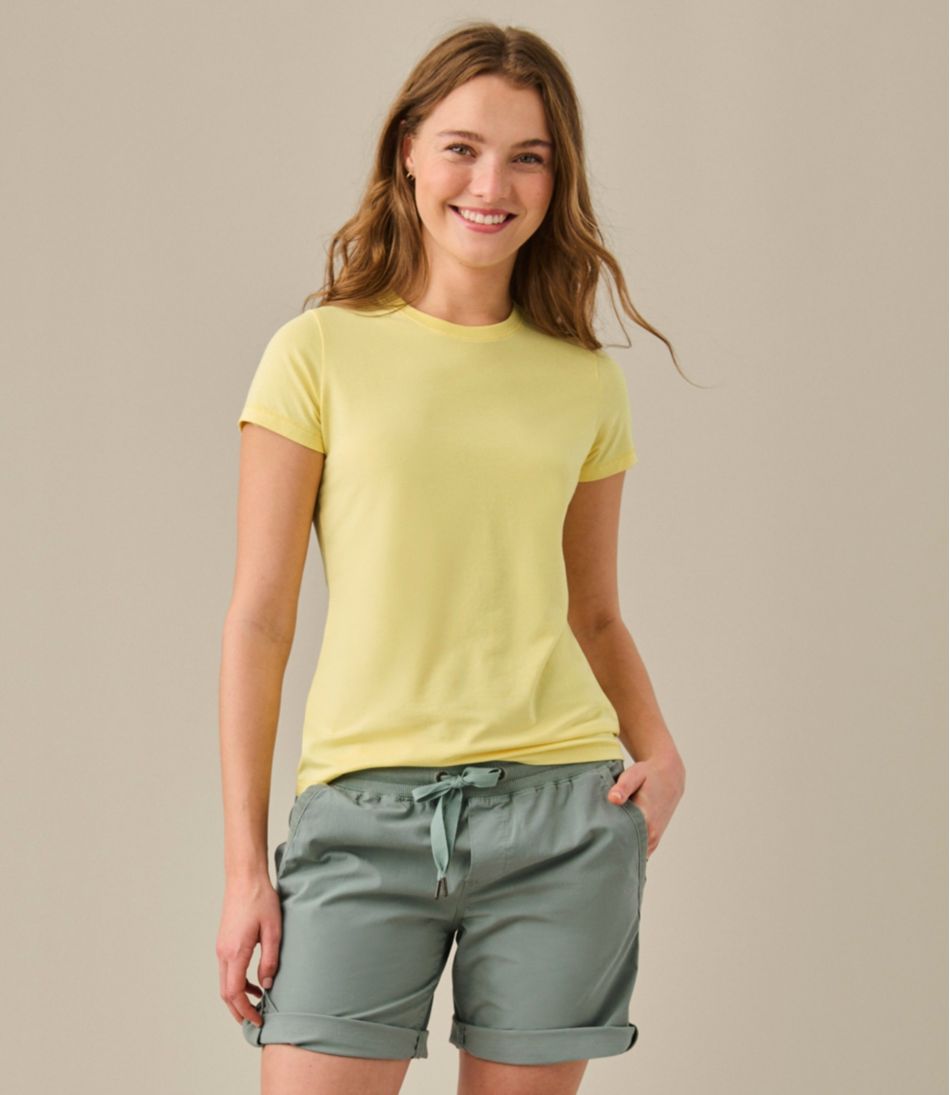L.L.Bean Women's Soft Stretch Supima-Blend Tee, Crewneck Short-Sleeve CLOTHING