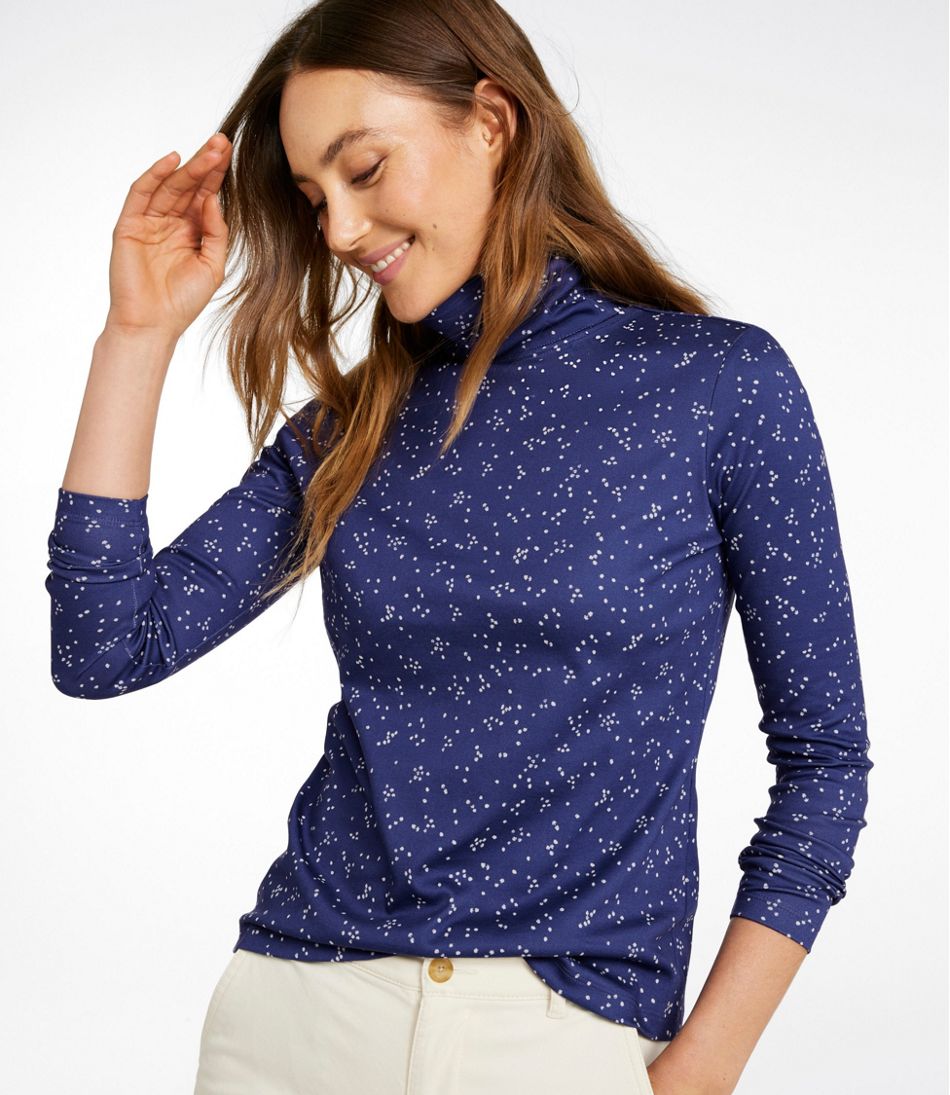 L.L.Bean Women's Pima Cotton Turtleneck, Long-Sleeve Print CLOTHING|SALE