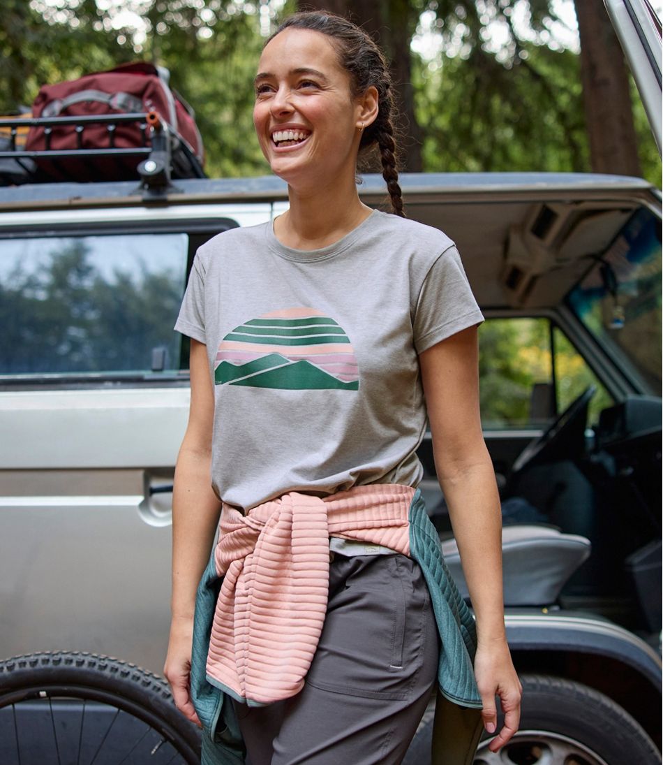 L.L.Bean Women's Vista Camp Tee, Short-Sleeve Graphic Crew CLOTHING