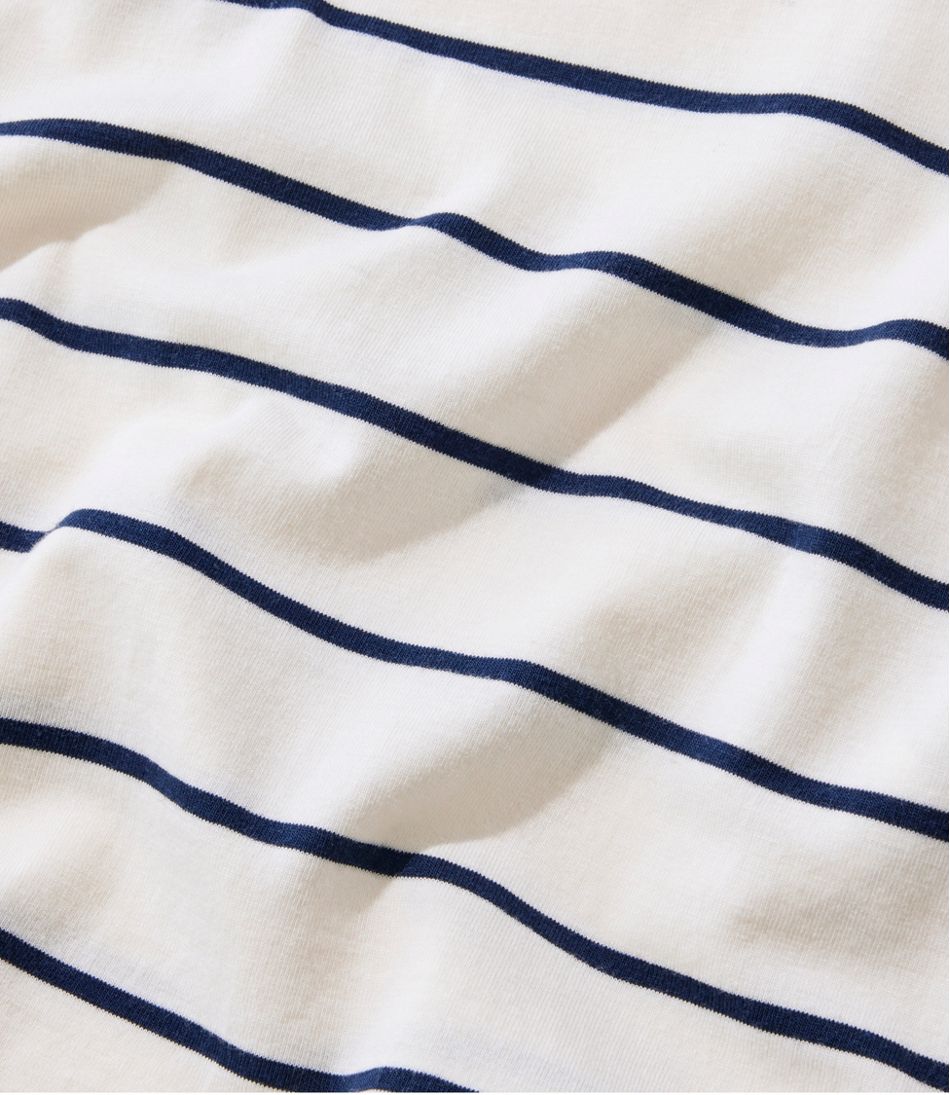 L.L.Bean Women's Soft Stretch Supima-Blend Tee, Crewneck Short-Sleeve Striped CLOTHING