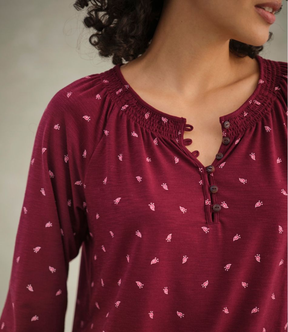 L.L.Bean Women's Camden Hills Tee, Three-Quarter-Sleeve Print CLOTHING|SALE
