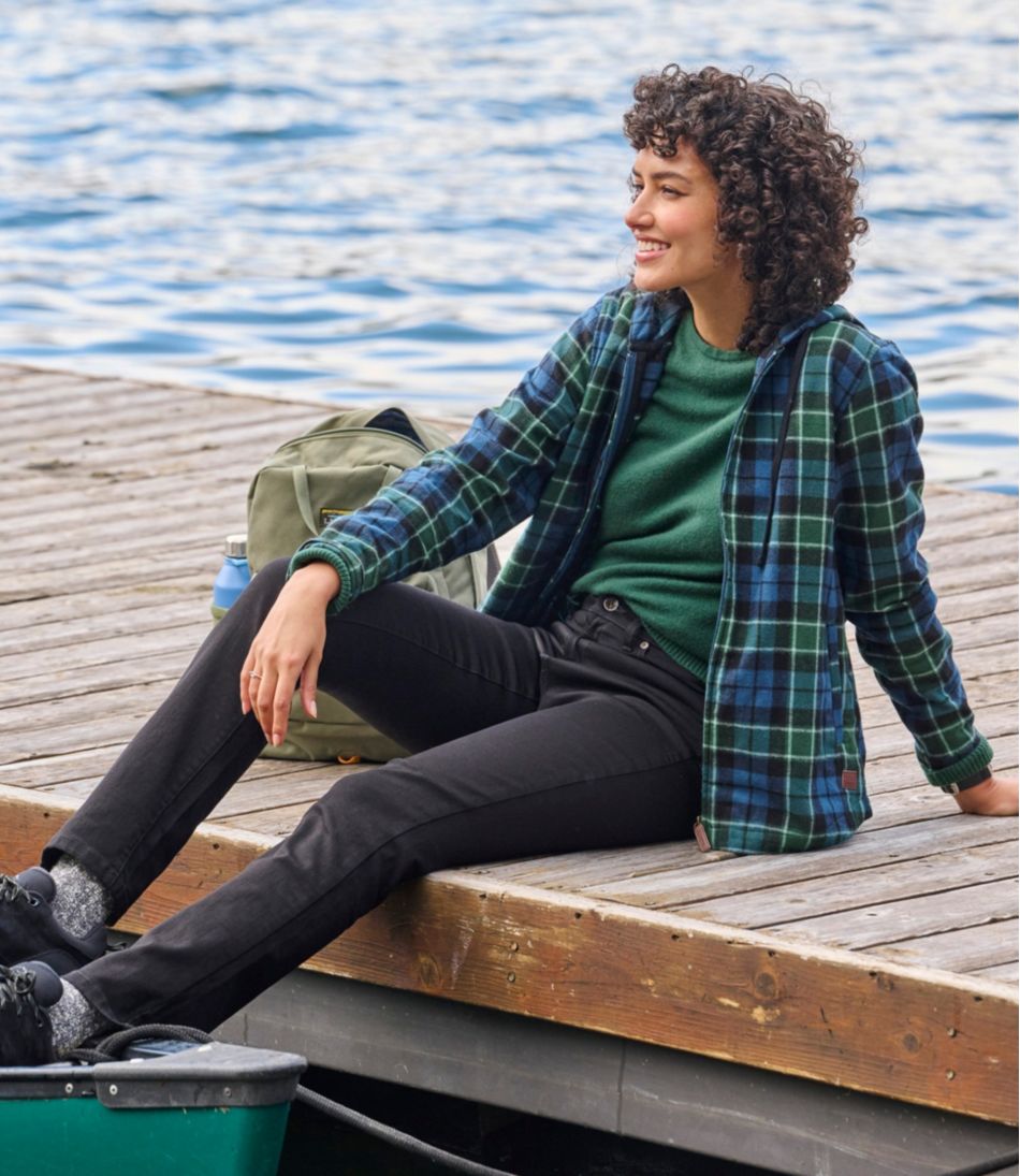 L.L.Bean Women's Scotch Plaid Flannel Shirt, Relaxed Zip Hoodie CLOTHING|SALE