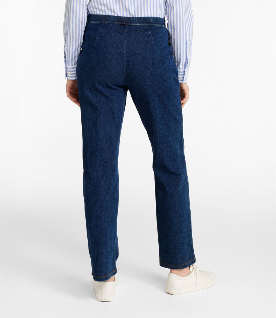 L.L.Bean Women's Perfect Fit Pants, Denim Straight-Leg CLOTHING