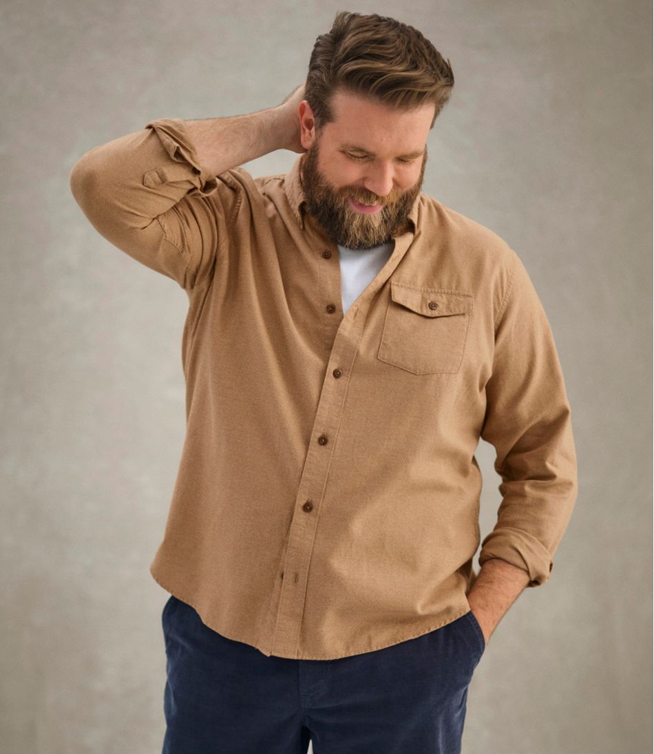 L.L.Bean Men's Brushed Jaspé Twill Shirt, Traditional Untucked Fit CLOTHING