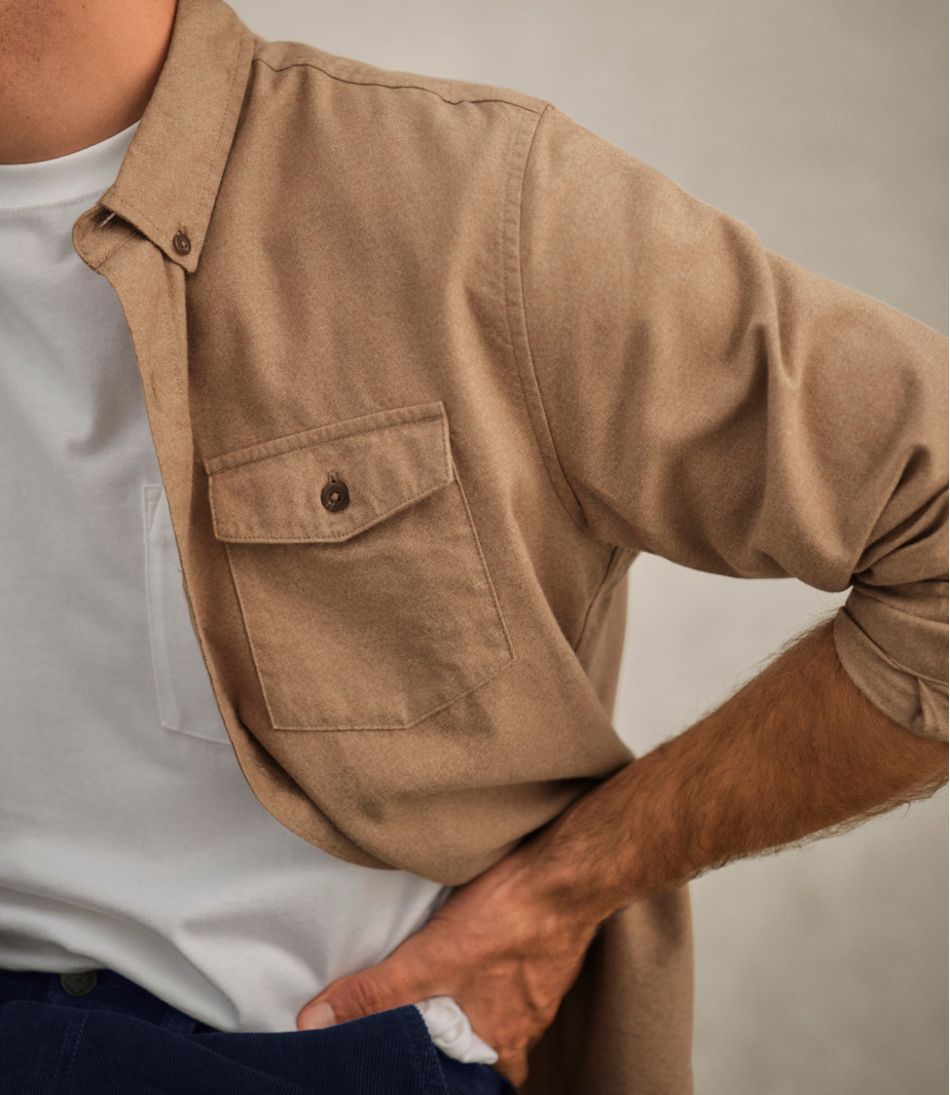 L.L.Bean Men's Brushed Jaspé Twill Shirt, Traditional Untucked Fit CLOTHING