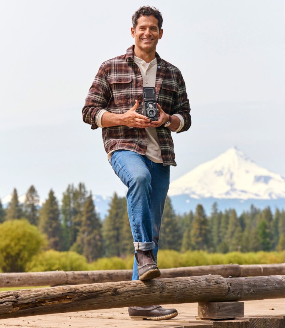 L.L.Bean Men's Stonecoast Hemp Shirt, Long-Sleeve, Slightly Fitted Untucked Fit CLOTHING|SALE