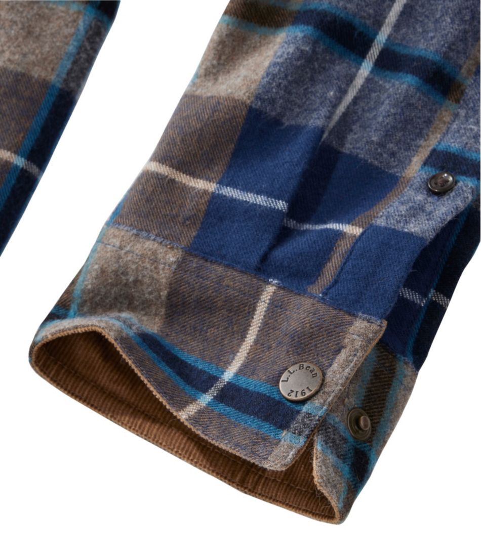 L.L.Bean Men's Scotch Plaid Flannel Shirt, Snap-Front, Slightly Fitted Untucked Fit CLOTHING
