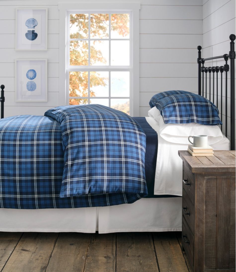 L.L.Bean Heritage Chamois Flannel Comforter Cover Collection, Plaid HOME GOODS