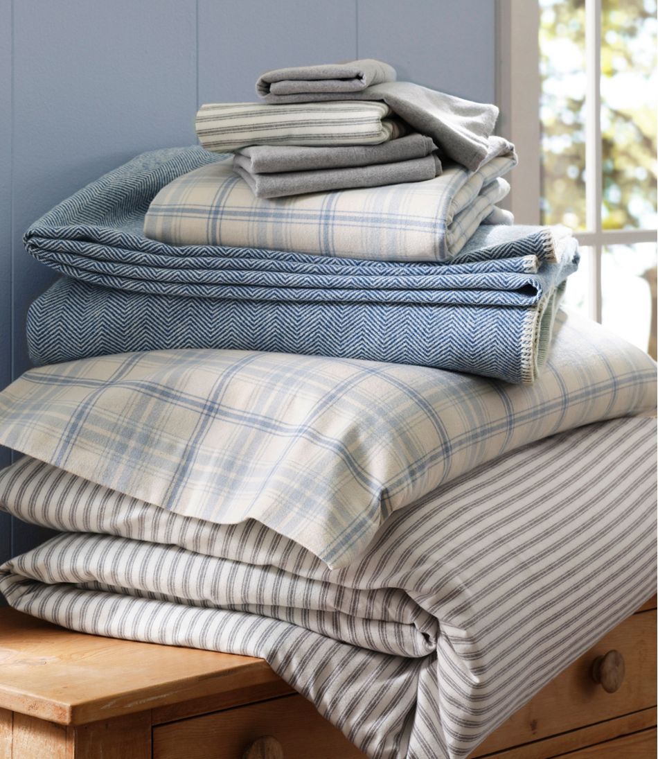 L.L.Bean Ultrasoft Comfort Flannel Sheet Set, Plaid HOME GOODS