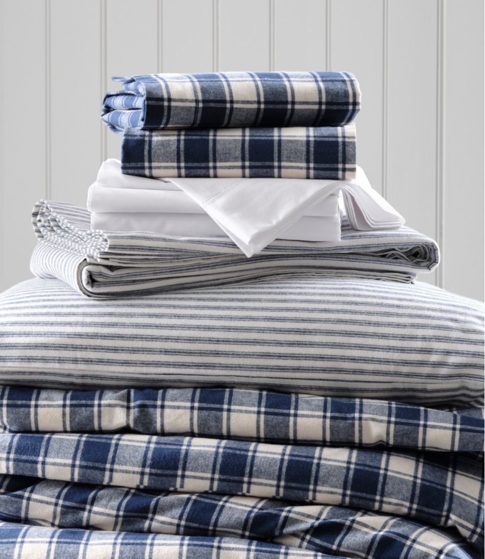 L.L.Bean Ultrasoft Comfort Flannel Sheet Set, Stripe HOME GOODS