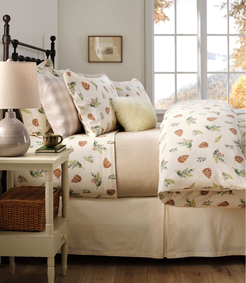 L.L.Bean Evergreen Flannel Sheet Collection HOME GOODS