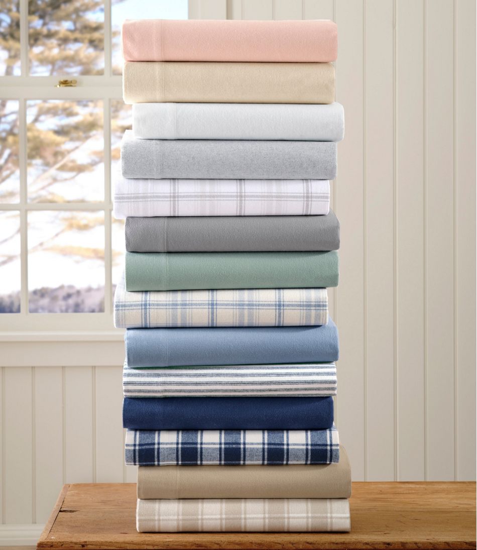 L.L.Bean Ultrasoft Comfort Flannel Sheet Set, Check HOME GOODS