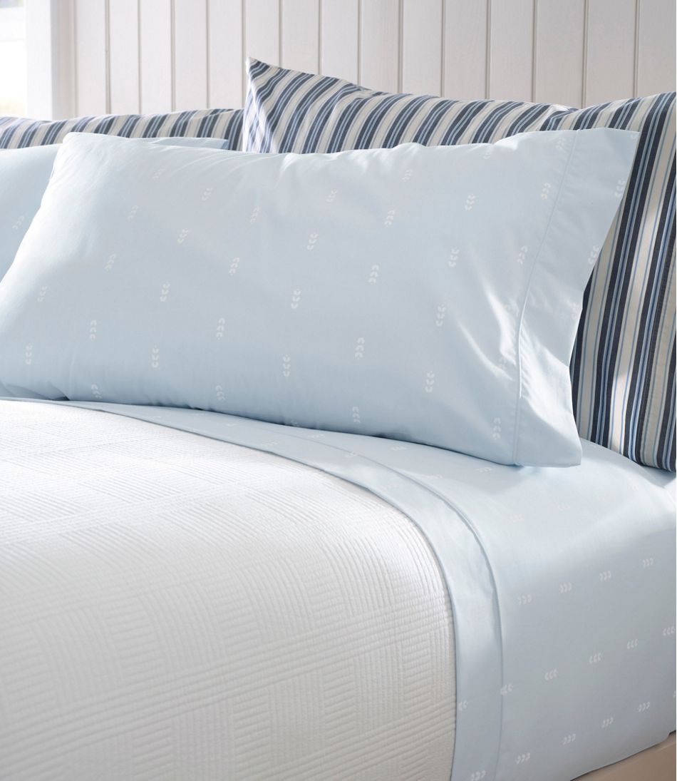L.L.Bean Sunwashed Percale Sheet Collection, Stripe HOME GOODS