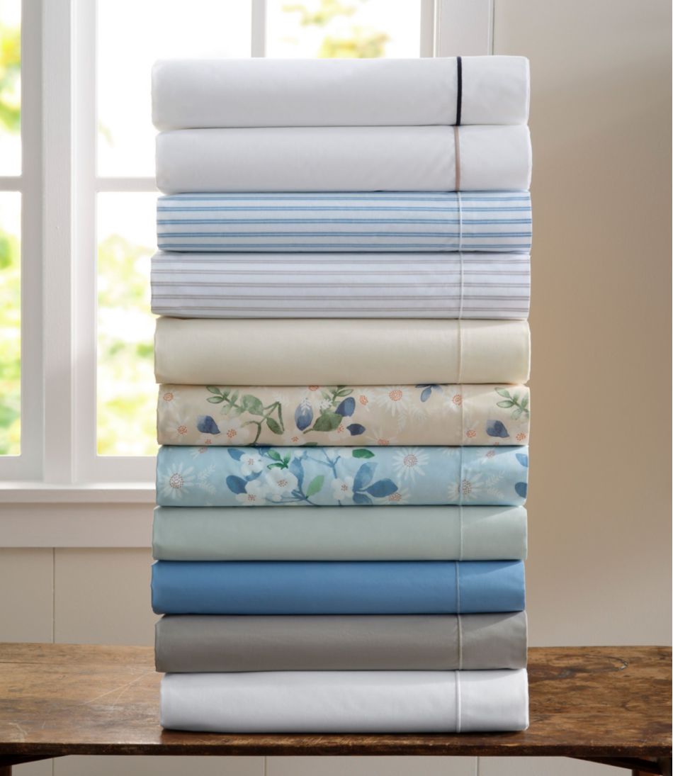 L.L.Bean Premium Egyptian Percale Sheet Collection, Satin Stitch HOME GOODS|SALE