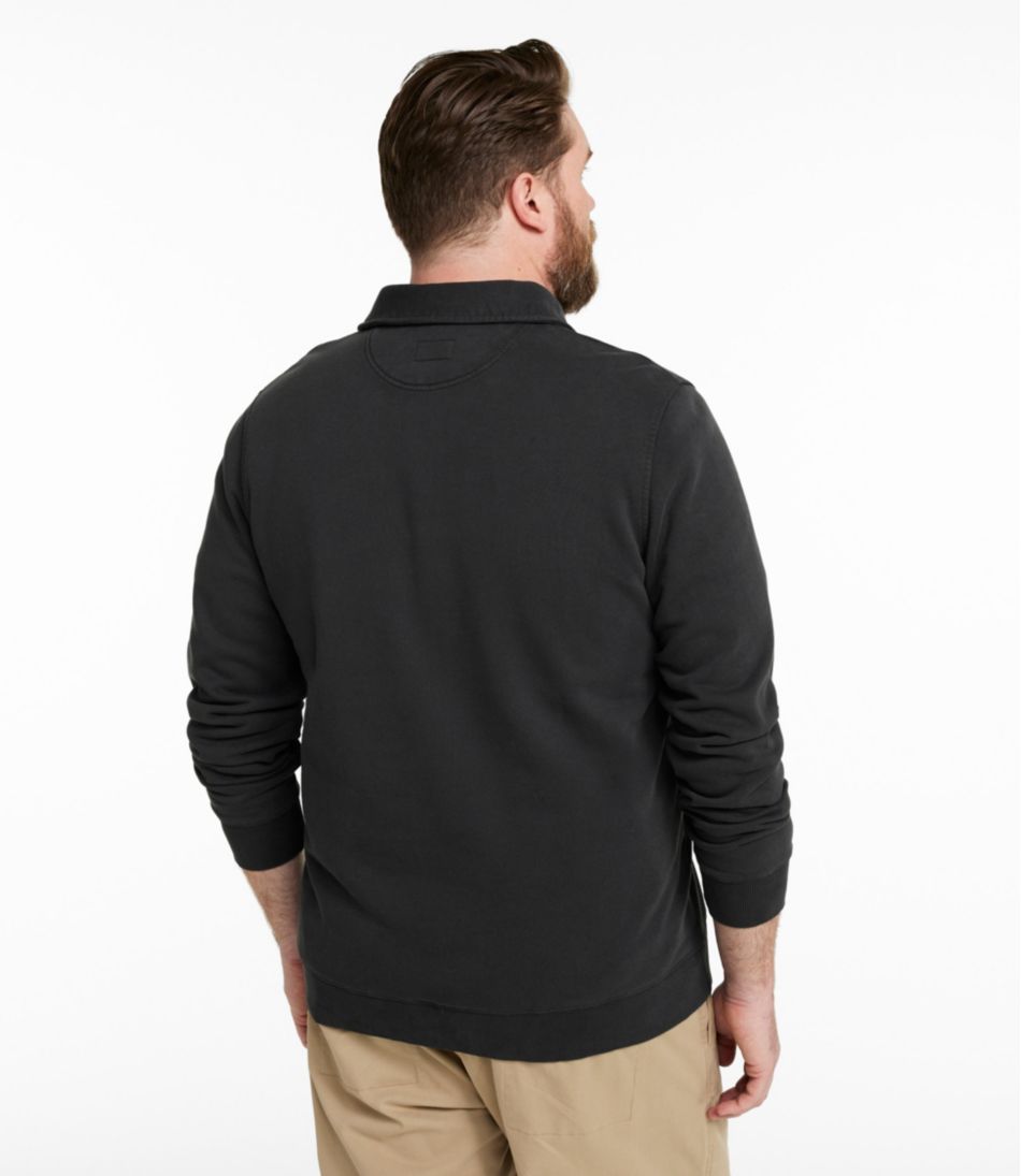 L.L.Bean Men's Sunwashed Sweatshirt, Quarter-Zip Polo, Long-Sleeve CLOTHING