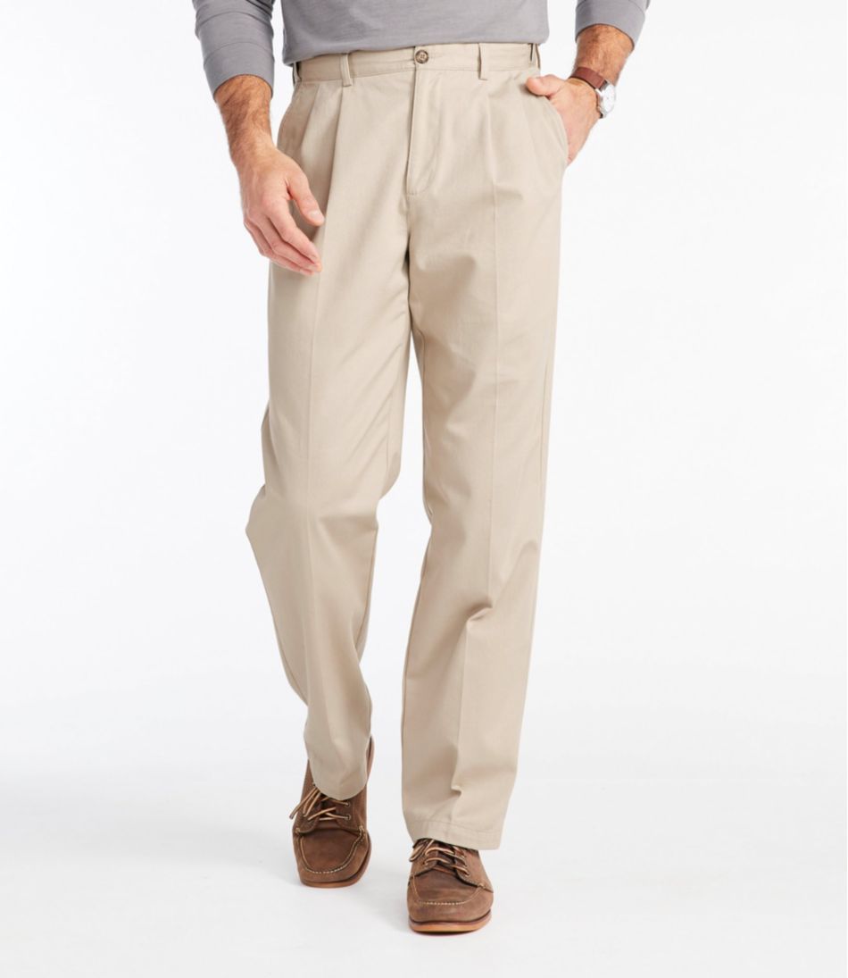 L.L.Bean Men's Wrinkle-Free Double L® Chinos, Natural Fit, Hidden Comfort, Pleated CLOTHING|SALE