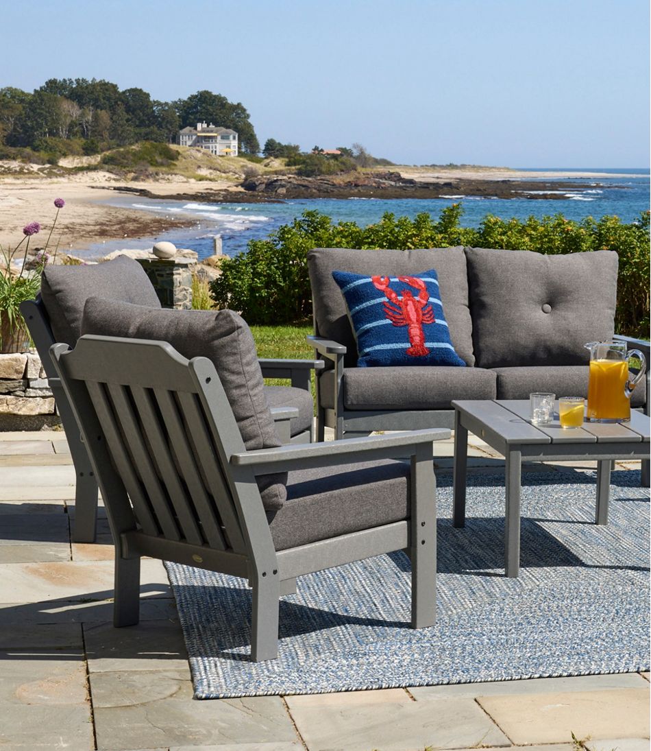 L.L.Bean All-Weather Patio Chair with Textured Cushion, Slate Gray HOME GOODS