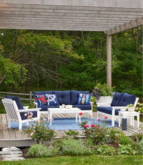 L.L.Bean All-Weather Patio Sofa with Textured Cushions HOME GOODS