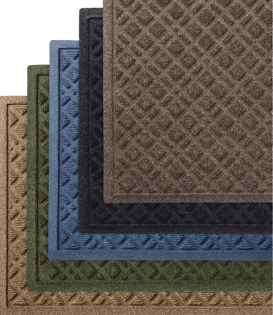 L.L.Bean Heavyweight Recycled Waterhog Mat, Runner, Plaid HOME GOODS