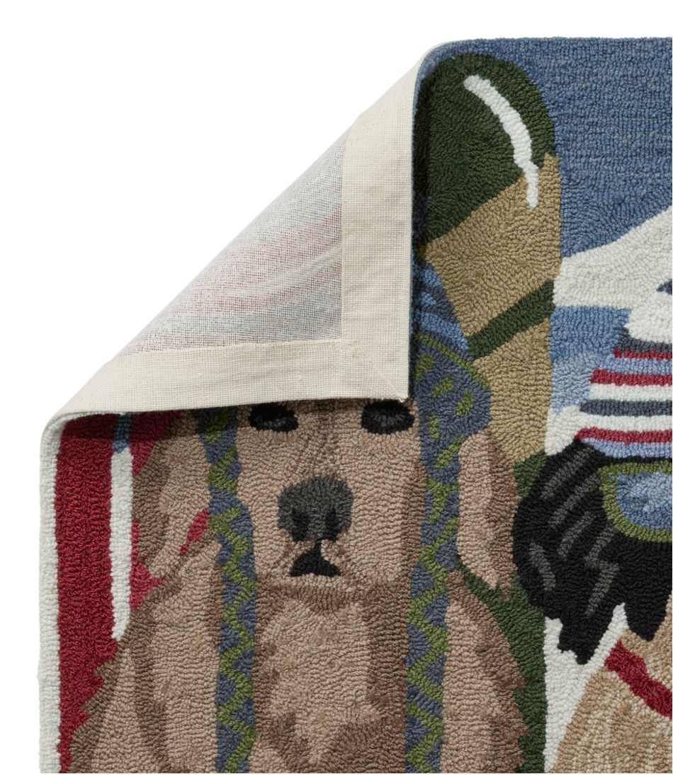 L.L.Bean Indoor/Outdoor Vacationland Runner, Dogs Skiing HOME GOODS