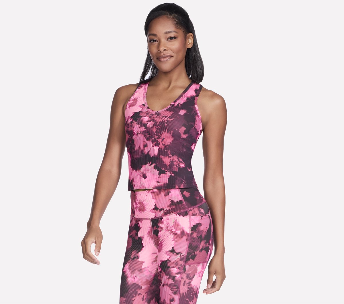 GO FLEX RIB Inbloom V-Neck Tank | Skechers outlet